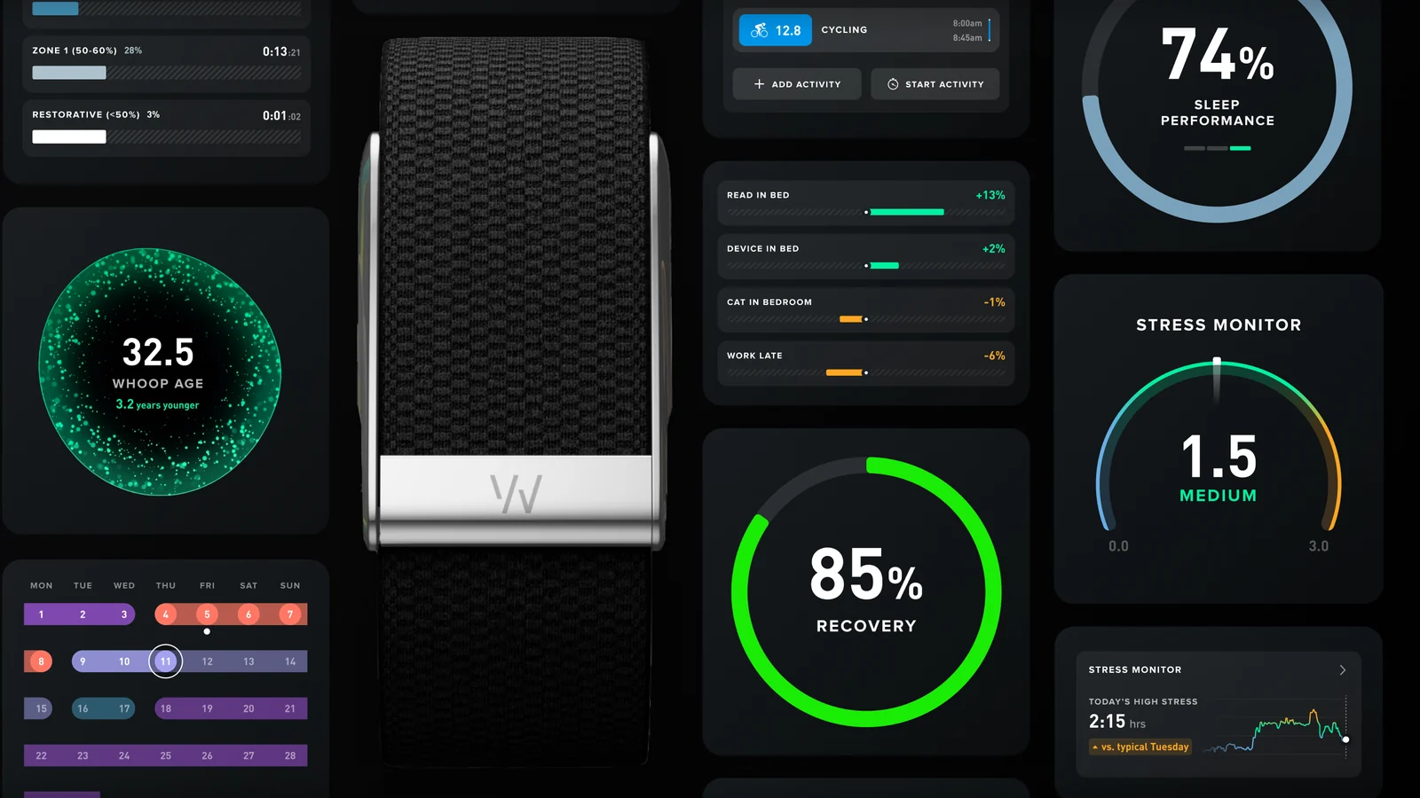 Hướng dẫn sử dụng app WHOOP: các tab Home, Health, Coach, Journal, widget và bản web